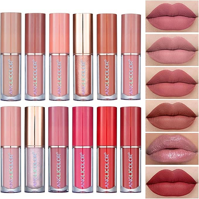 12-Piece Matte Liquid Lipstick Set - Velvet Finish, 2.5ml Each 2