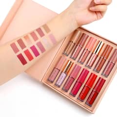 12-Piece Matte Liquid Lipstick Set - Velvet Finish, 2.5ml Each