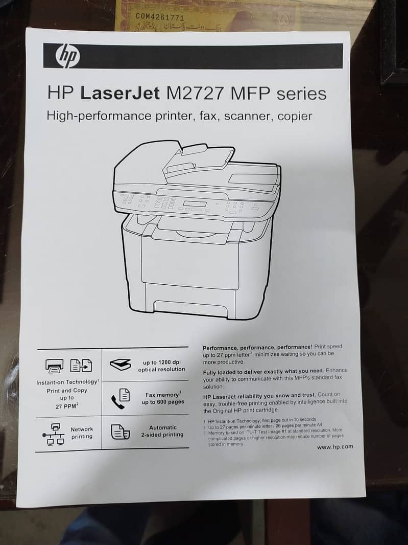 HP LaserJet M2727nf Multifunction Printer [Original 220V] 3