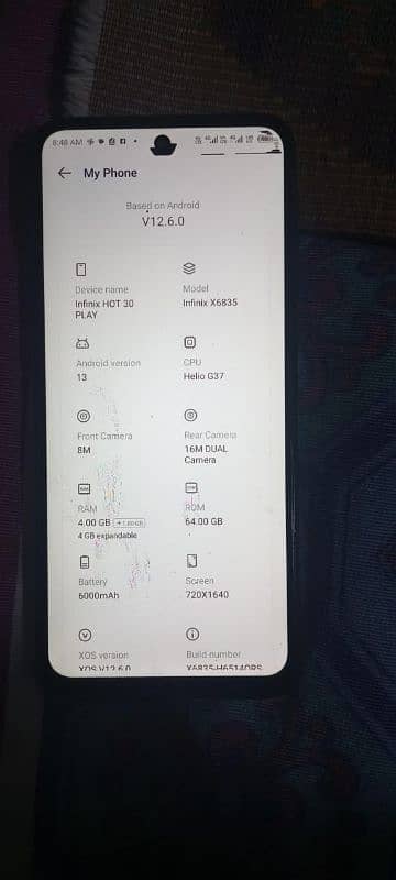 infinix hot 30 play 4=64== all ok result sale no open No repair 1