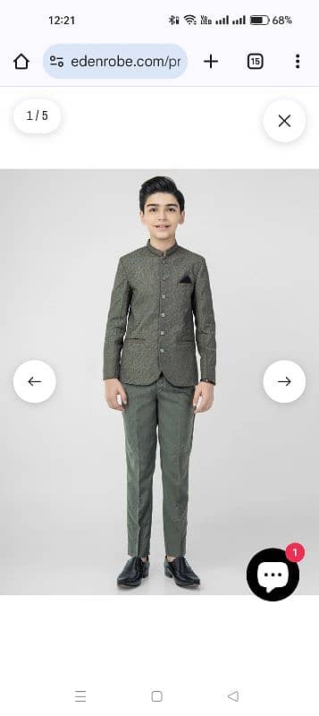 Edenrobe Prince Suit Green,11-12 year age size,brand new 1