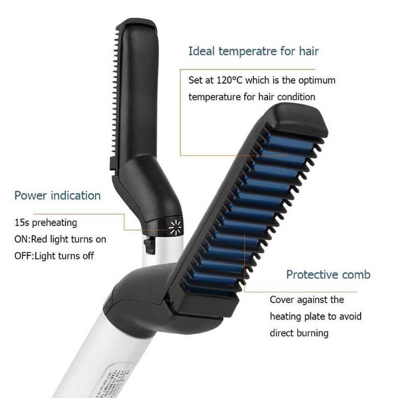 Beard Straightener for Men Multifunctional Electric Ionic Beard Strai 9