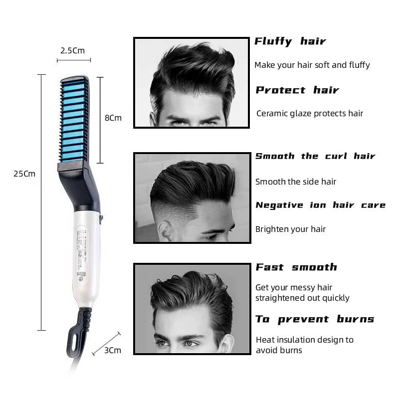 Beard Straightener for Men Multifunctional Electric Ionic Beard Strai 12