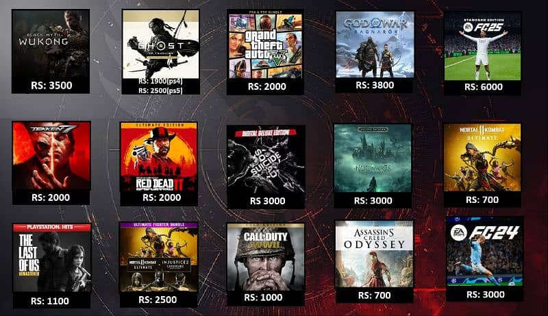 games available for playstation and Xbox ( D I G I T A L ) 0