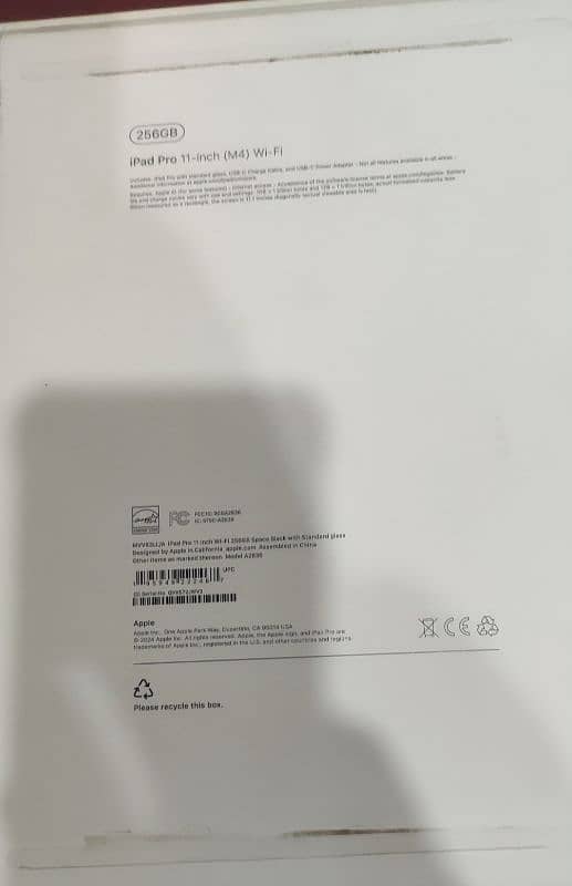 APPLE IPAD PRO M4 2024 256gb 6