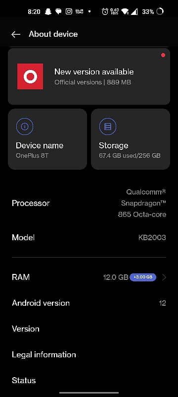 One Plus 8T | 256gb 8