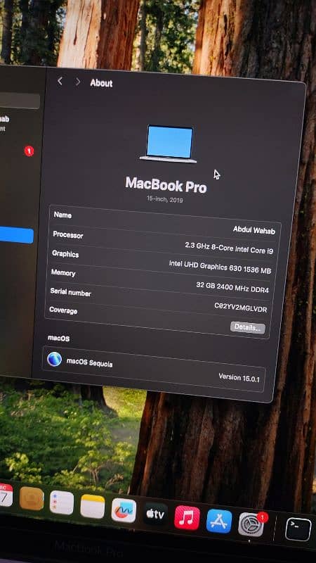 Apple Macbook Pro 2019 15'' Screen Intel Core i9 2