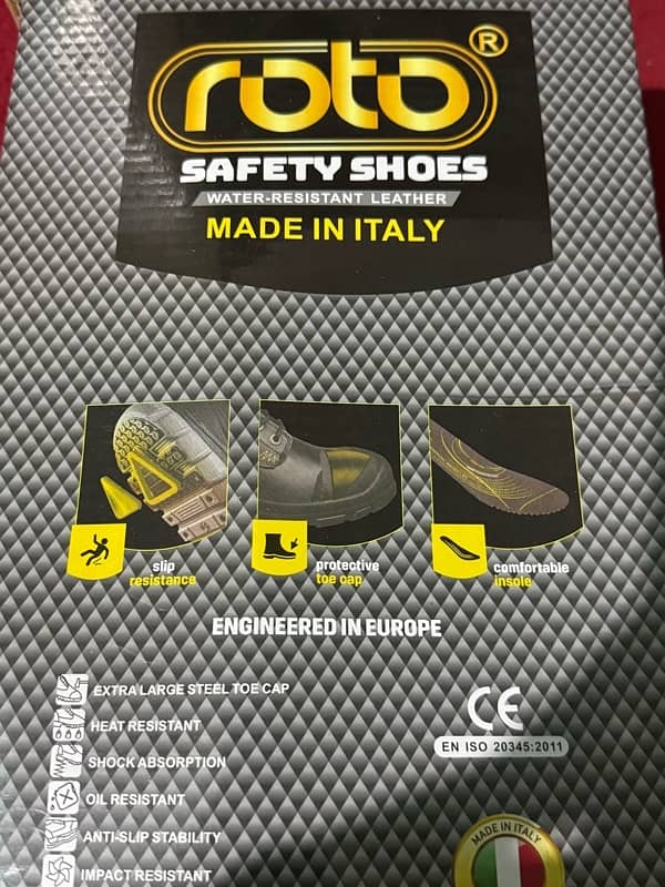 Safety Shoes for men Shock proof anti slip IMPORTED 43 size 2