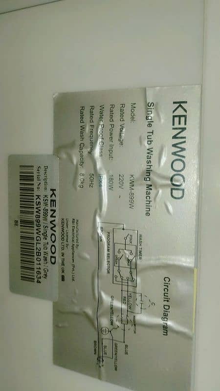 Kenwood machine signal washer 0