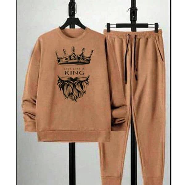 Men's fleece Printed sweatshirt track suit 2 PCs in Brown 0