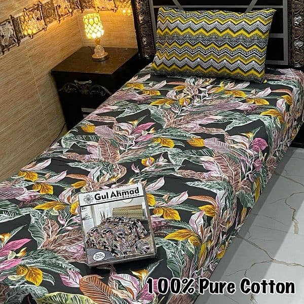 Single bed with 2 pcs of cotton bedsheet 0