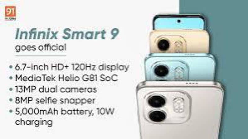 Infinix Smart 9, Latest. 4+4/128 1