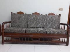 "Wooden Sofa Set - 3+1+1 Seater"