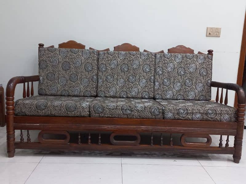 "Wooden Sofa Set - 3+1+1 Seater" 0