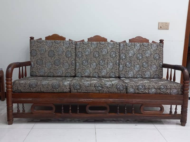 "Wooden Sofa Set - 3+1+1 Seater" 1