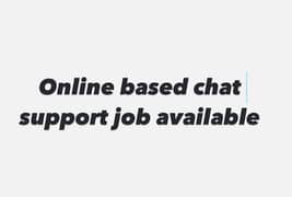 online based chat support job available