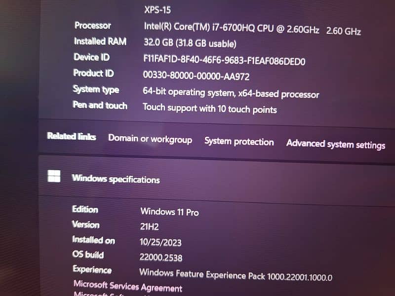 XPS 15 core i7 13