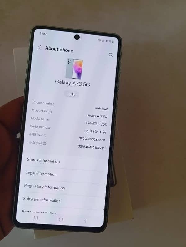 samsung A73 5g Non Pta 3 month use only 9 month warrenty lush conditin 5