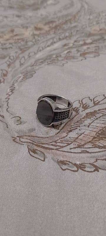 ITALIAN SILVER RING WITH BLACK ONYX STONE 0