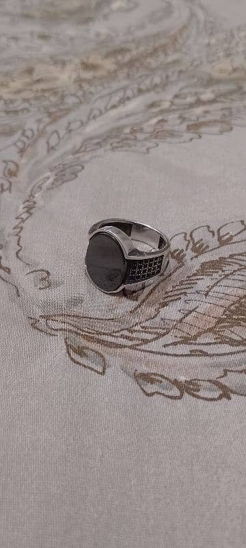 ITALIAN SILVER RING WITH BLACK ONYX STONE 1