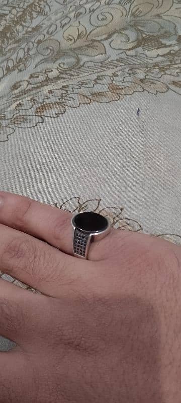 ITALIAN SILVER RING WITH BLACK ONYX STONE 3