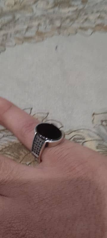 ITALIAN SILVER RING WITH BLACK ONYX STONE 5