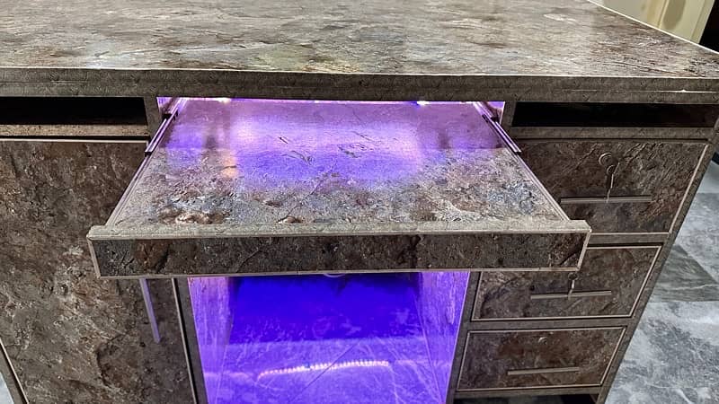 Office computer Table | Lamination sheet | led lights 2