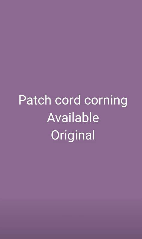 Corning patch cord Available 0