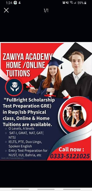 Zawiya Online & Home Tuitions O, A Levels, SAT-I, NAT, GAT, GMAT, GRE 2