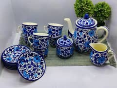 blue flower tea set