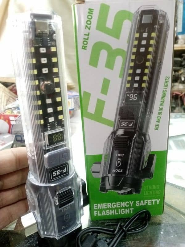 Emergency safety Flashlight F-35 Roll Zoom 2