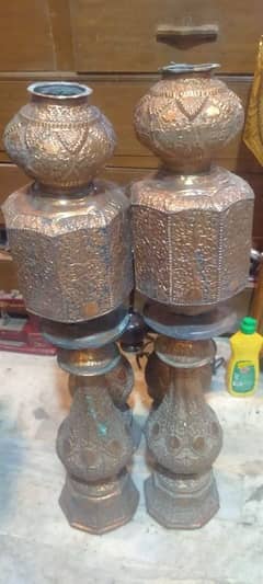 handcrafted copper chaarpai pillar set what'sapp 03071138819