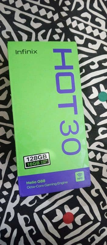 infinix hot30 mobile with box with charger 0