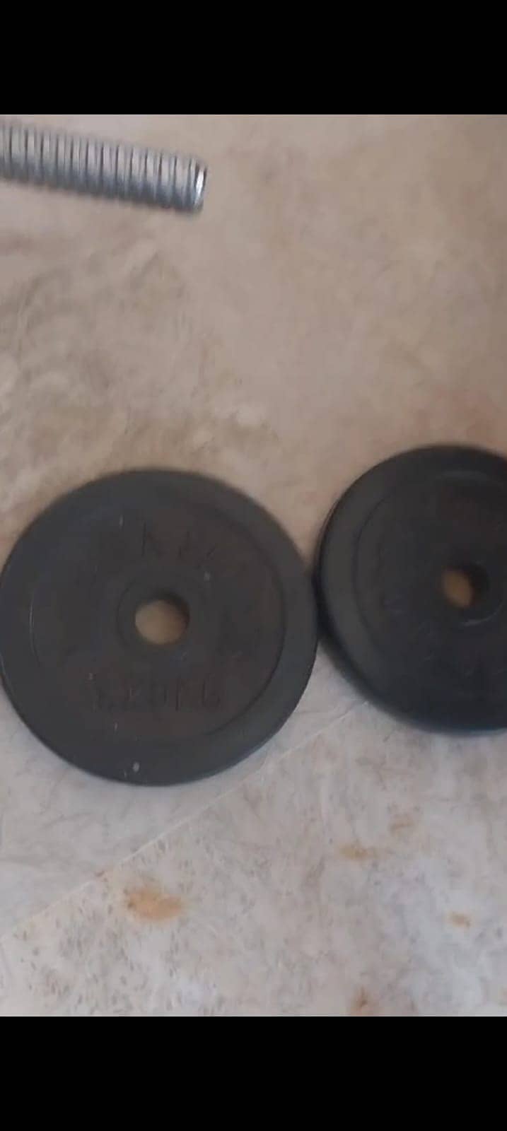 gym bench, chest/shoulder rod and plates 3