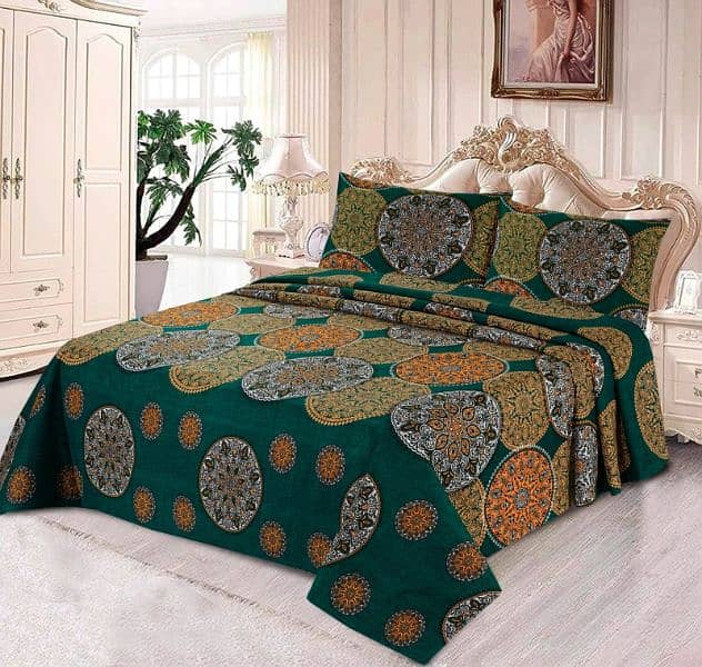 Pure Cotton Bed Sheets - King Size - 3pcs 2