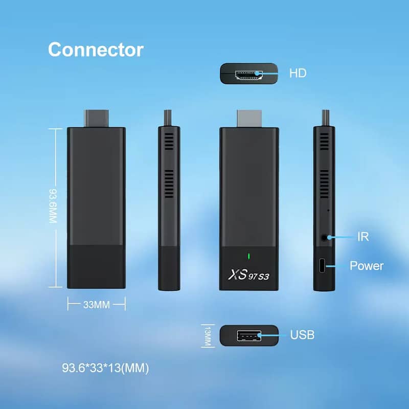 XS97 S3 USB TV Stick Android 10.0 Quad Core Dual WiFi Allwinner H313 2