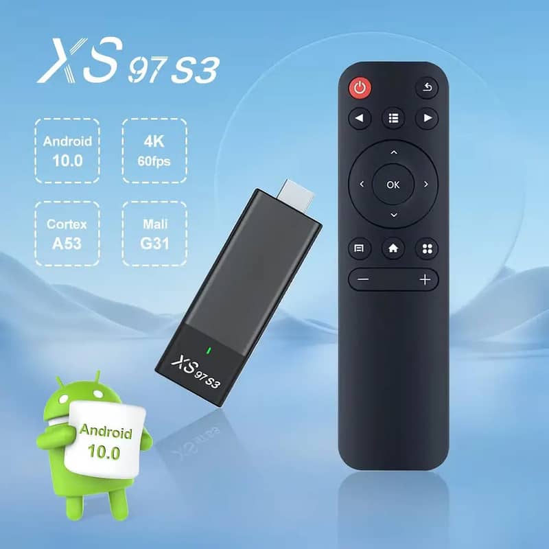 XS97 S3 ALLWINNER H313 ANDROID 10 DUAL WIFI QUAD CORE 2GB+8GB 4K TV ST 1