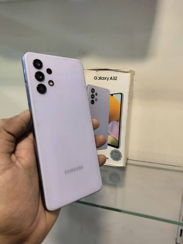 Samsung A32 With Box & charger 6gb ram 128 gb rom 7