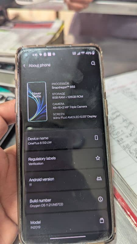 OnePlus 8 128/8 pta approve 8