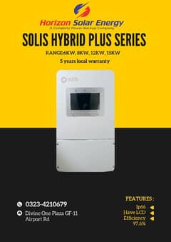 Solis Hybrid and ongrid inverters with local 5 years warranty