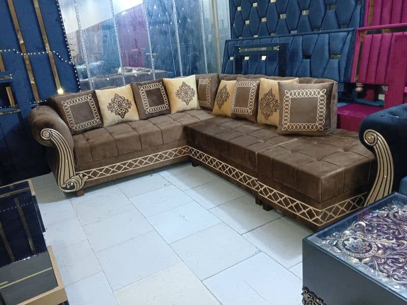 beautiful brand new stylish L shaped sofa set 3