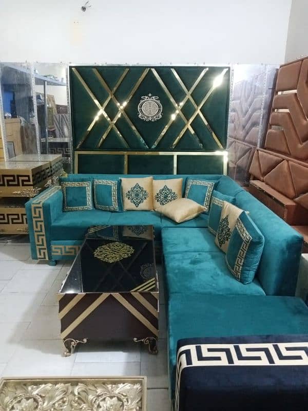 beautiful brand new stylish L shaped sofa set 8