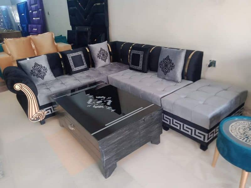 beautiful brand new stylish L shaped sofa set 15