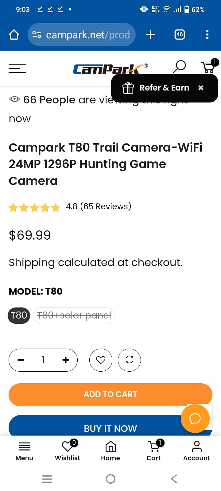 Campark T80 Trail Camera 1