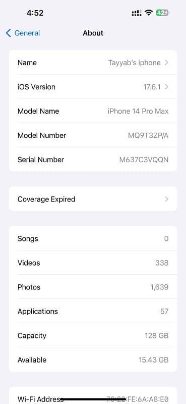 iphone 14pro max 128gb physical+esim Uk PTA approved 6