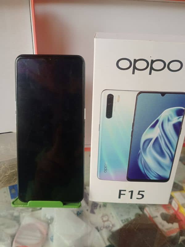 oppo F15 (8/256)ram with box and charger 1