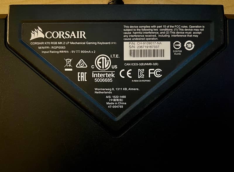 CORSAIR K70 RGB MK. 2 Low profile Mechanical Gaming Keyboard 1