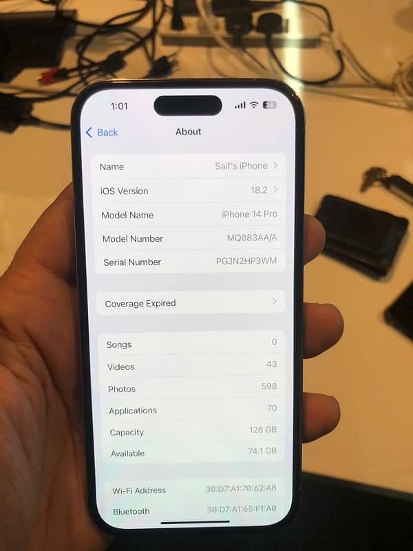 14 Pro FU 128GB 95% battery health water packed 1 month sim time 1