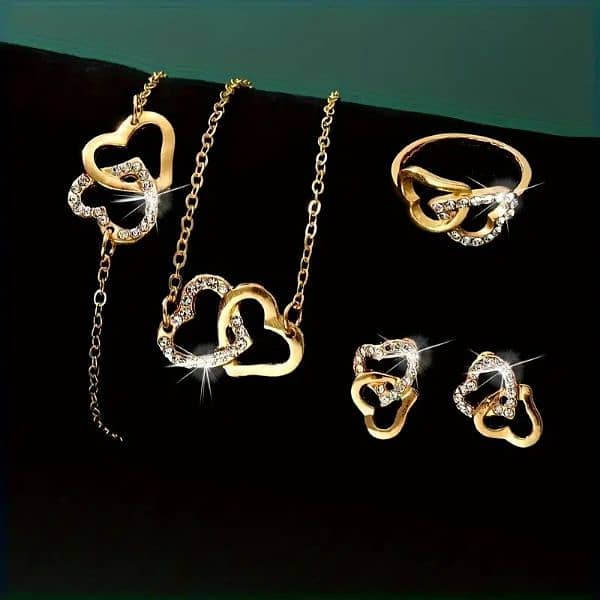 Elegant Heart Themed Importad Jewelry Set For Women's 0