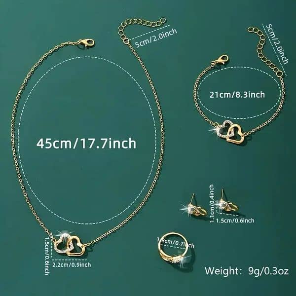 Elegant Heart Themed Importad Jewelry Set For Women's 3